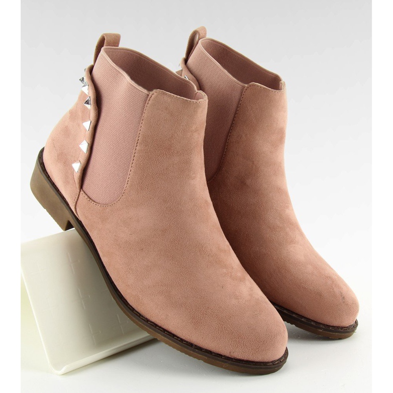Suede Chelsea boots with F175 Pink studs 2