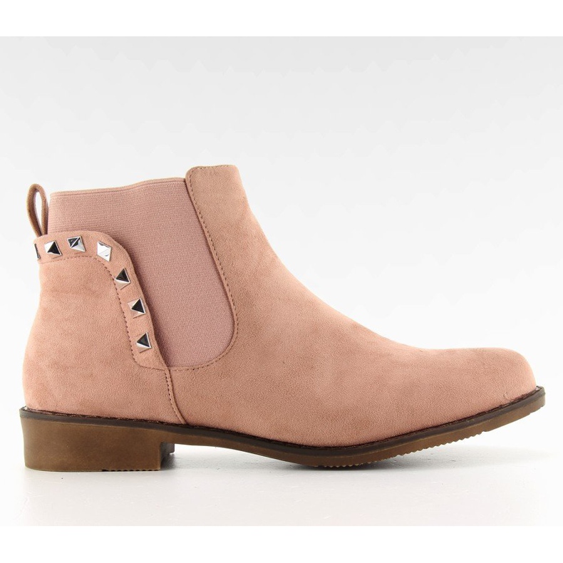 Suede Chelsea boots with F175 Pink studs 1