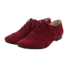 Women's leather oxfords Angello burgundy multicolored 3
