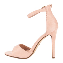 Seastar Powder sandals on a high heel pink 1