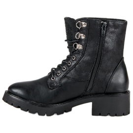 Ideal Shoes Laced Workers On The Platform black 1