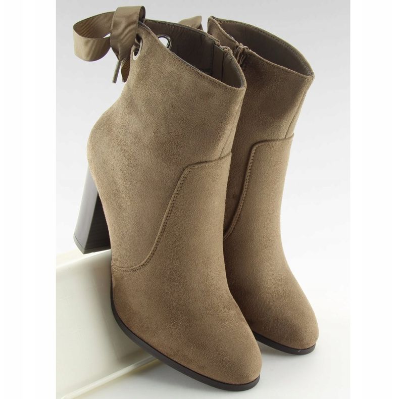 Brown high-heeled boots 1331 Khaki beige 2