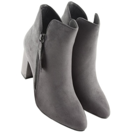 Gray high-heeled boots 6900 Gray grey 1