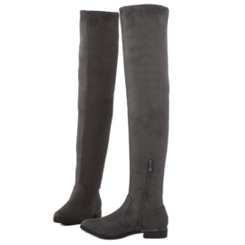 Gray Over-knee boots for women 7570-PG Gray grey 2