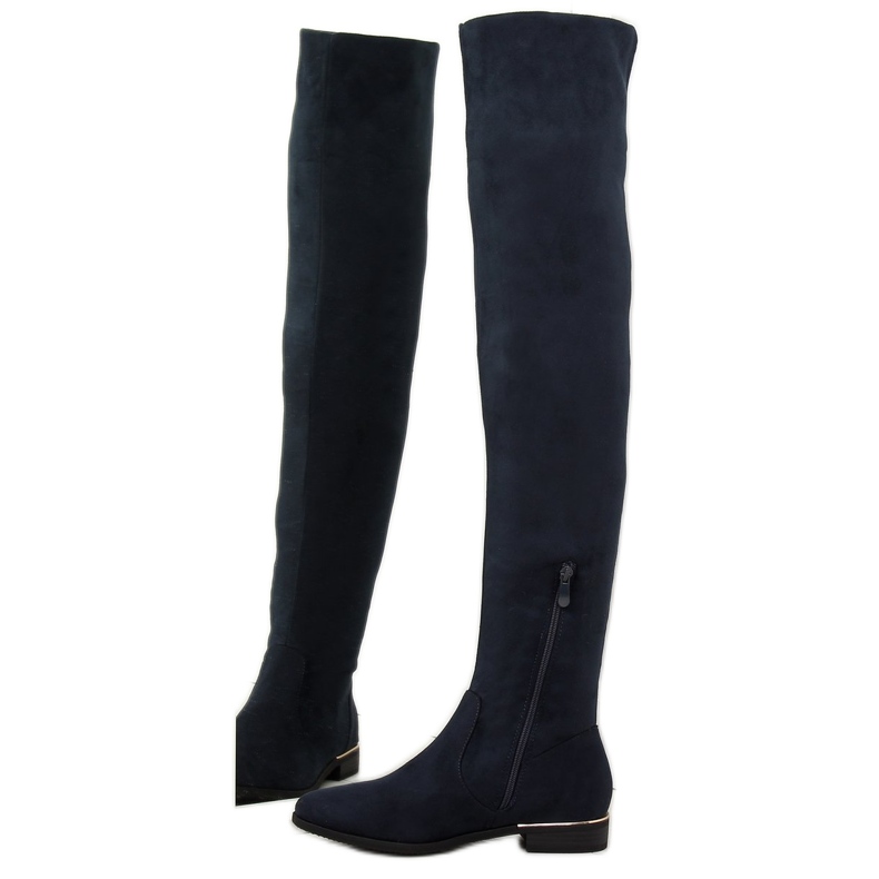 Women's navy blue thigh boots 7570-PG 2 Women's navy blue thigh boots 7570-PG 2