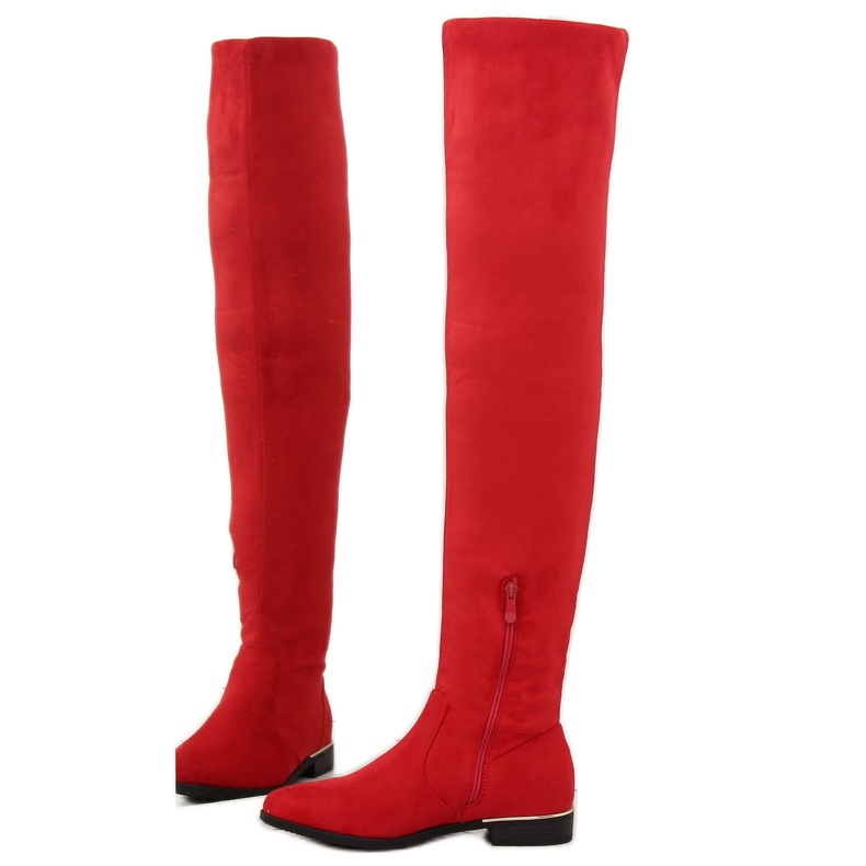 Red women's over-knee boots 7570-PG 2