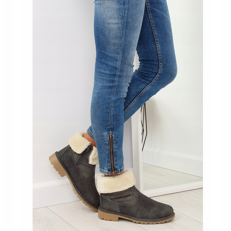 Gray ZY9210 Gray thickly insulated boots grey 1