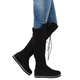 Black women's thigh boots A-177 Black 1 Black women's thigh boots A-177 Black 1