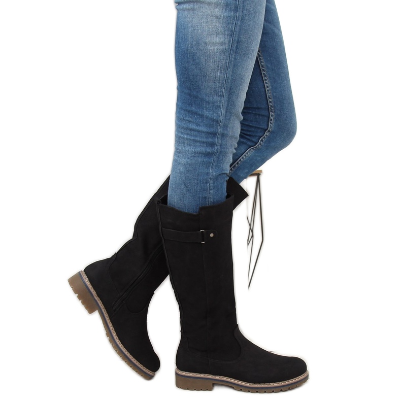 Black timber boots GD-WL-07 Black 1