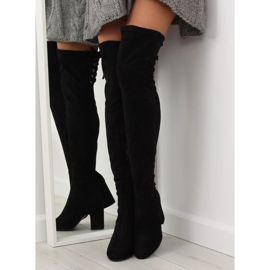 Black high-heeled boots 0-261 1