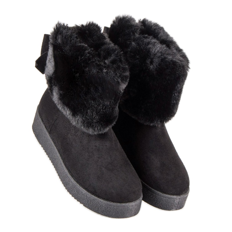 Snow boots with fur black 1