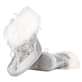 Fashionable snow boots grey 1