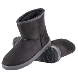 Suede snow boots black 2