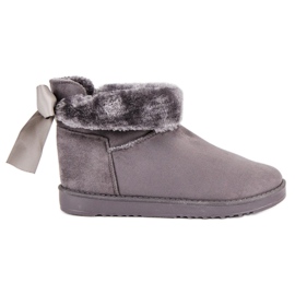 Snow boots with a turn-up upper grey 1