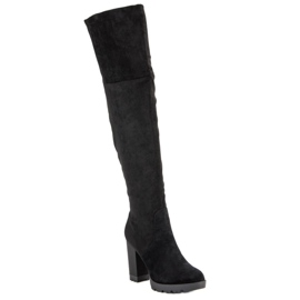 Super Mode Suede platform boots black 1