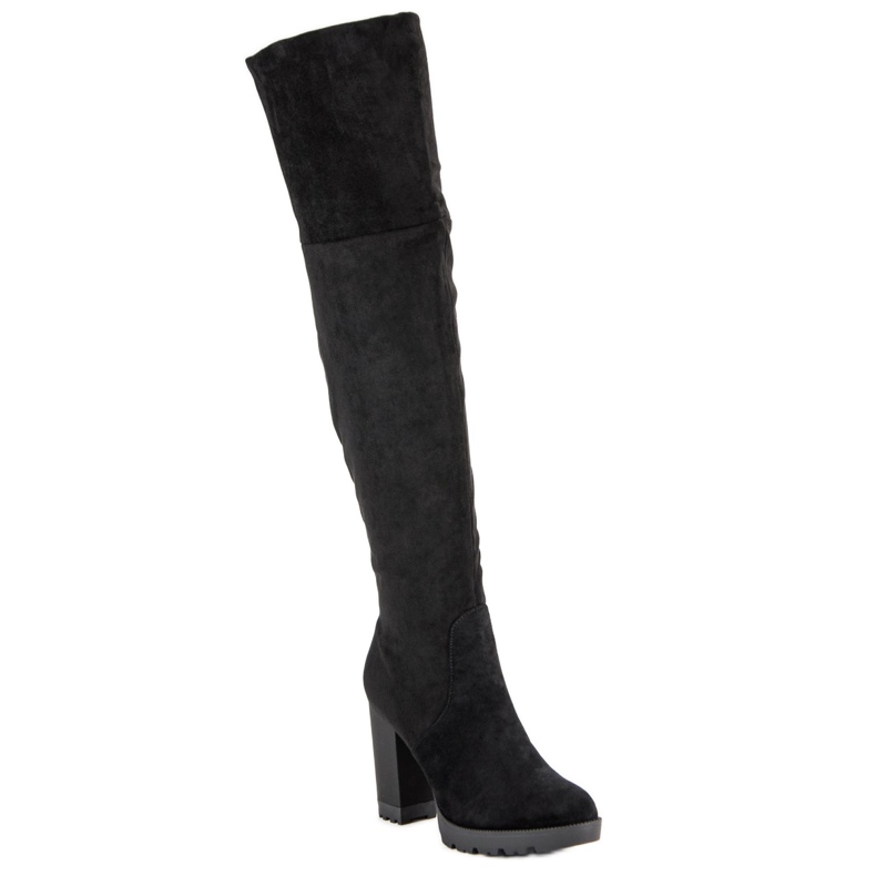 Super Mode Suede platform boots black 1