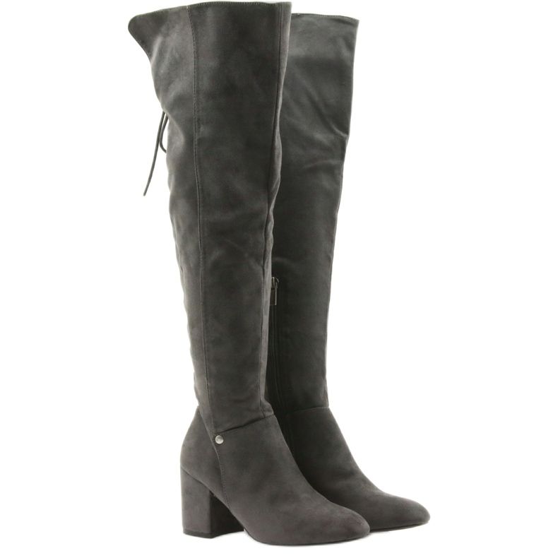 Gray Heeled boots Gray Big Star 274519 grey 4