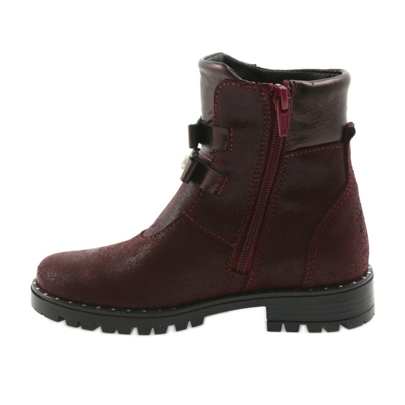 Girls' leather boots Ren But 3314 burgundy with studs red 2 Girls' leather boots Ren But 3314 burgundy with studs red 2