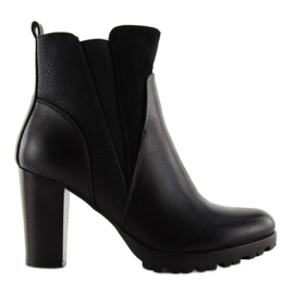 Black high-heeled boots 1108-GA black 1