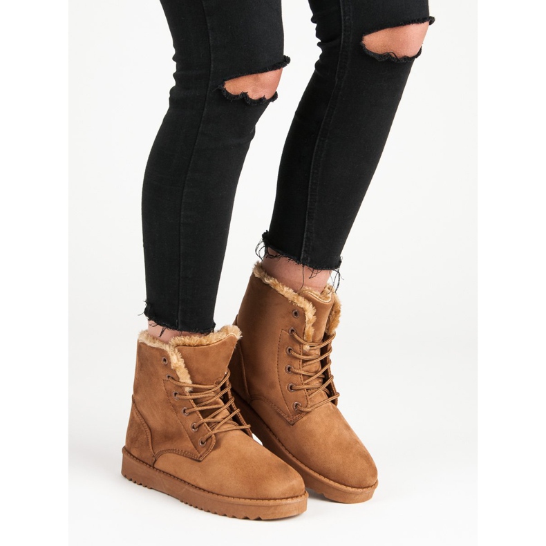 Forever Folie Warm suede boots brown 2