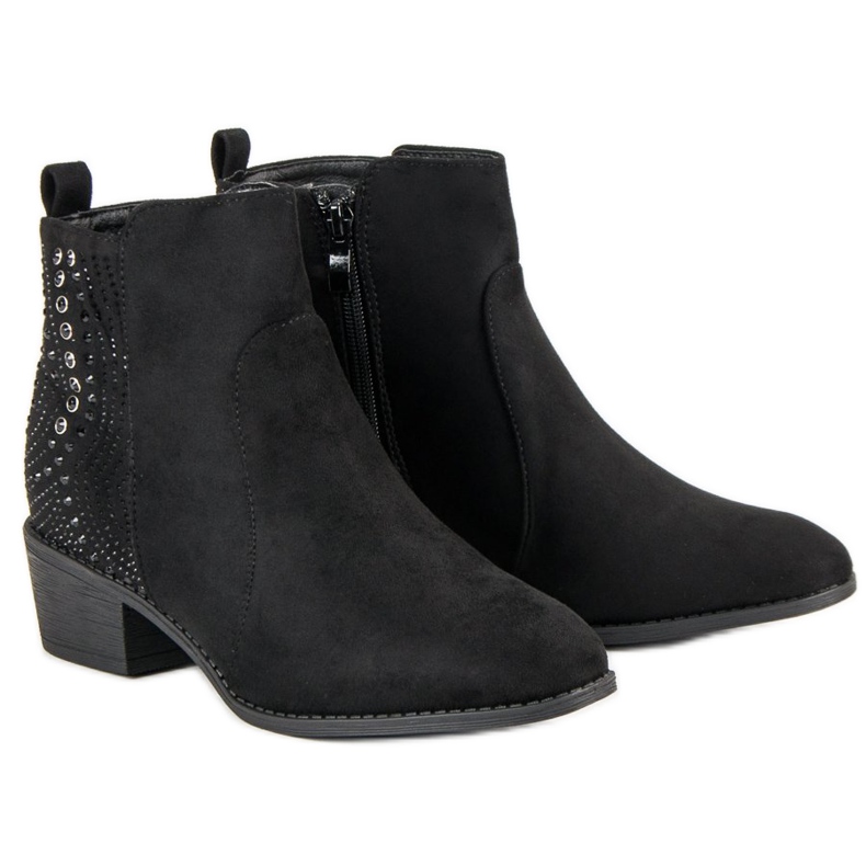 Nio Nio Black Boots With Crystals 1
