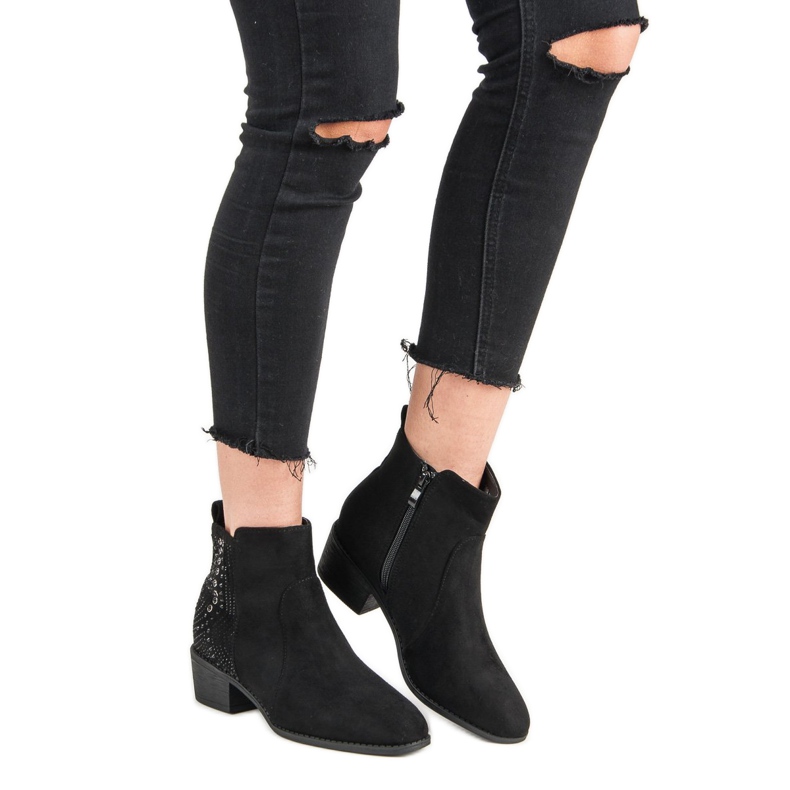 Nio Nio Black Boots With Crystals 2