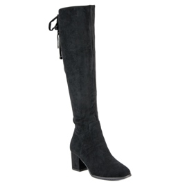 Super Mode Comfortable suede boots black 1