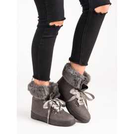 Gray Snow Boots With Fur grey 2
