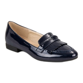 Lacquered moccasins blue 1