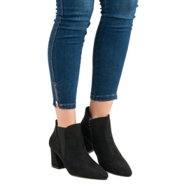 Belle Women Suede ankle boots on the post black 1