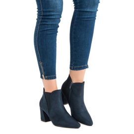 Belle Women Suede Booties On A Bar blue 1