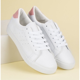 White Sport Shoes pink 2