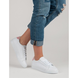 White Sport Shoes pink 1