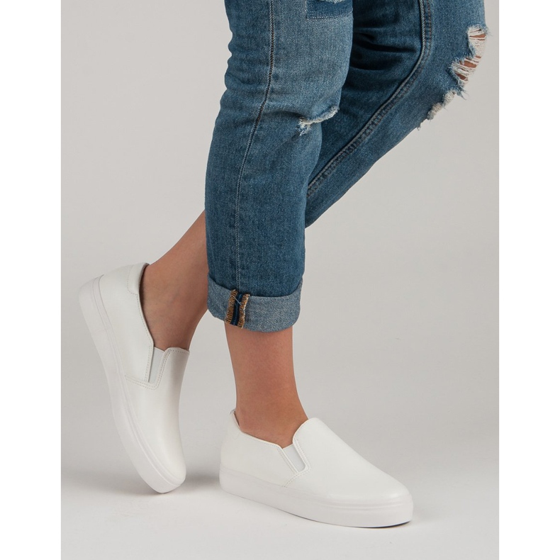 White Slip On Sneakers 1