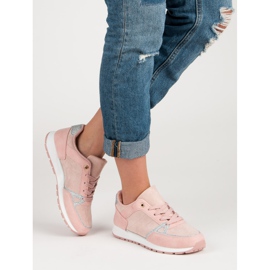 Lace-up Sports Shoes grey pink 2