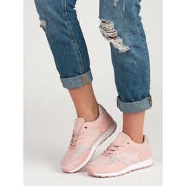 Lace-up Sports Shoes grey pink 1