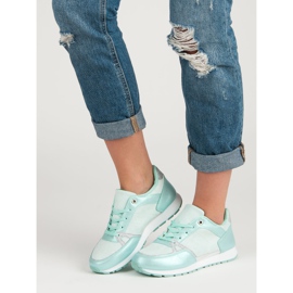 Lace-up Sports Shoes white grey green 2 Lace-up Sports Shoes white grey green 2