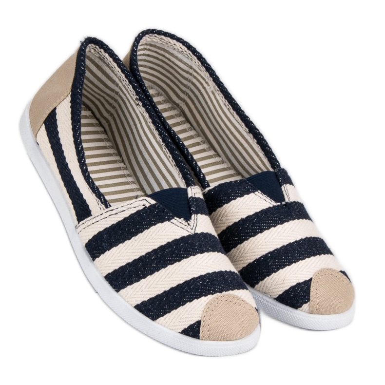 Comer Striped Slipons white brown multicolored 1