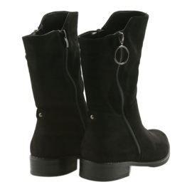 M.Daszyński Black suede boots SA130 5