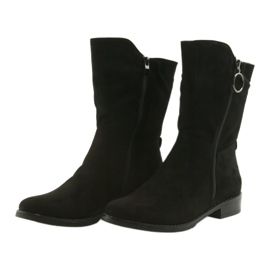 M.Daszyński Black suede boots SA130 3