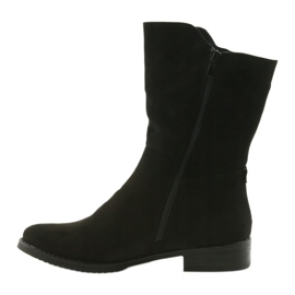 M.Daszyński Black suede boots SA130 2