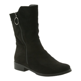 M.Daszyński Black suede boots SA130 1