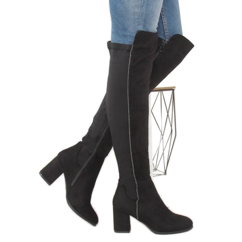 Black high-heeled boots 0-278 Black 1
