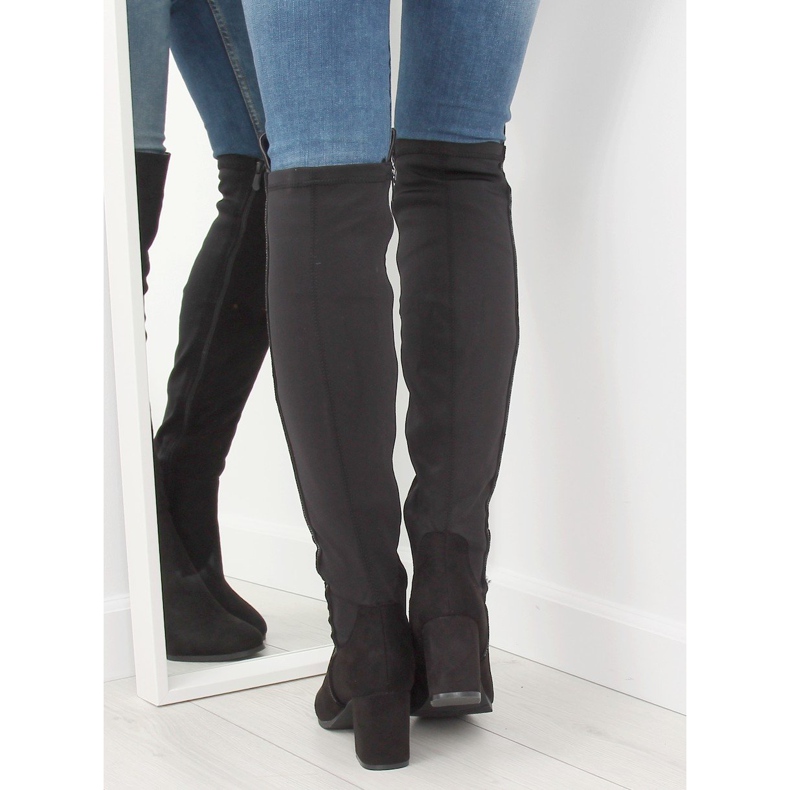 Black high-heeled boots 0-278 Black 2