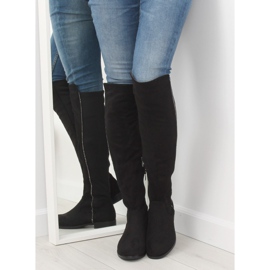Over-the-knee boots with a flexible upper black 168-188 Black 1