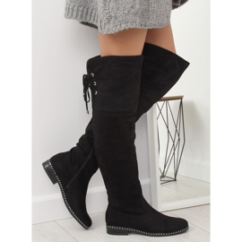 Black women's thigh boots 7538-PG Black 2