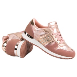Fashionable Sports Shoes yellow pink 1