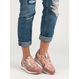 Fashionable Sports Shoes yellow pink 2