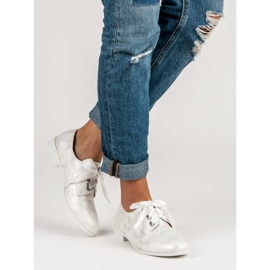 Juliet Tied brogues white grey 2