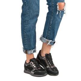 Sports shoes with a decorative zipper black grey 2
